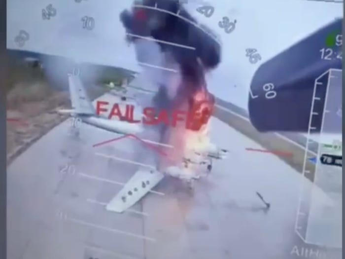 Videos Show Ukrainian Strikes on Russian Bombers Shielded by Tires -  Business Insider
